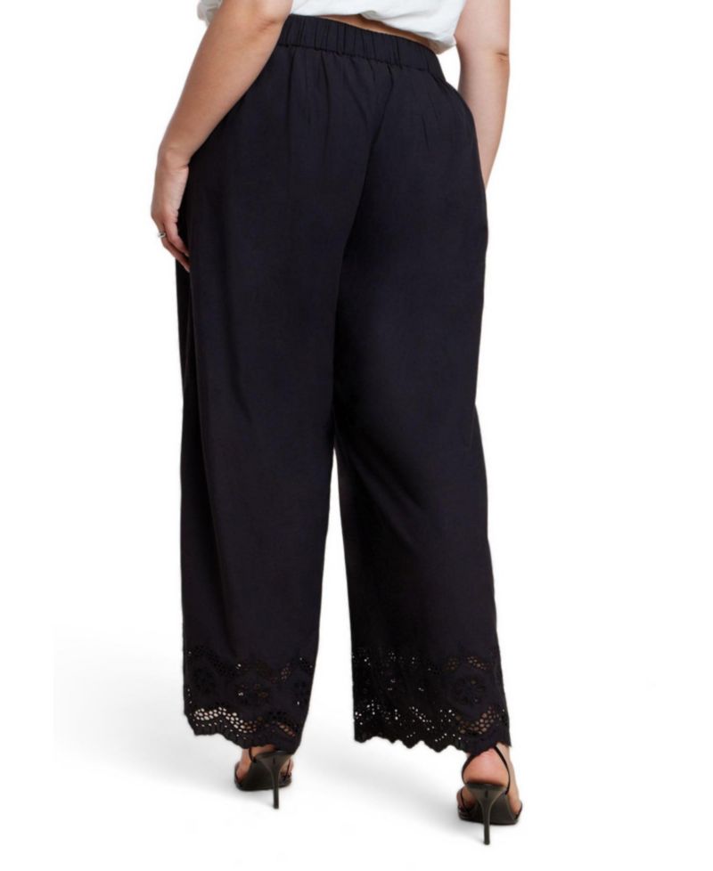 Plus Size High-Rise Wide-Leg Pull-On Pants