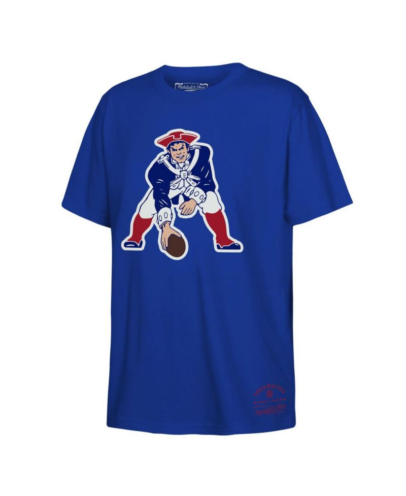 Big Boys and Girls Royal New England Patriots Retro Logo T-Shirt