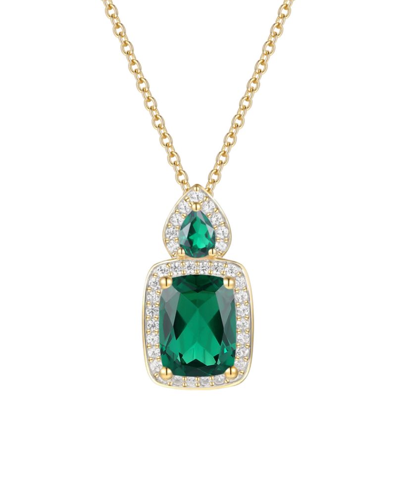 Amethyst (1-3/8 ct. t.w.) & Lab Grown White Sapphire (1/5 ct. t.w.) Pendant Necklace in 14k Gold Over Sterling Silver (Also Available in Multi-Stones)