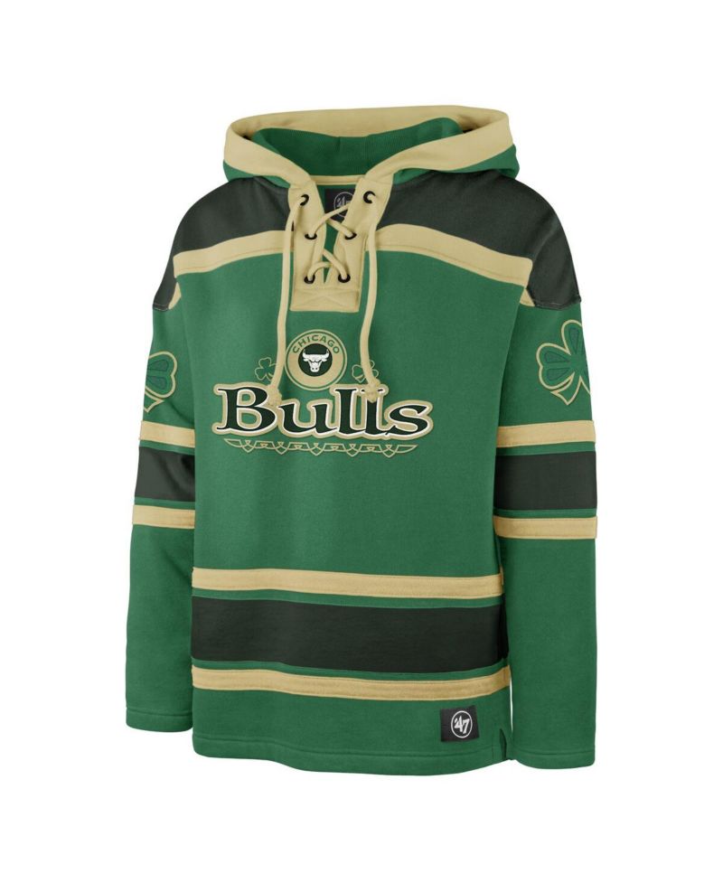Men's Kelly Green Chicago Bulls McLucky Superior Lace-Up Pullover Hoodie