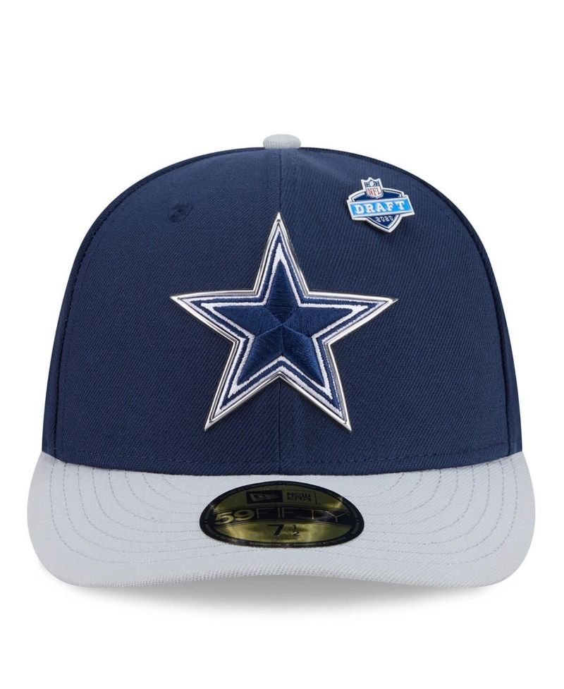 Men's Navy/Silver Dallas Cowboys 2026 NFL Draft Pre-Curved 59FIFTY Fitted Hat