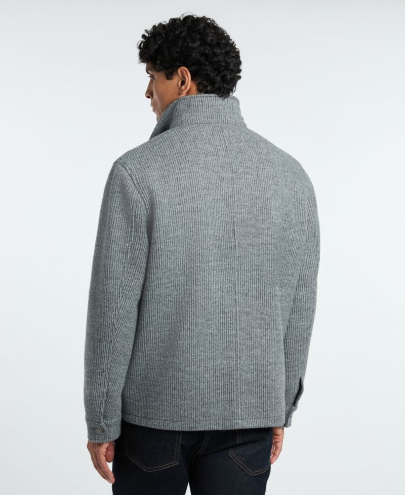 Men's Fully Lined Knit Shirt Jacket