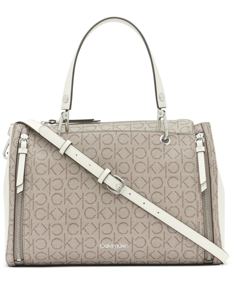 Garnet Signature Triple Compartment Top Zipper Satchel