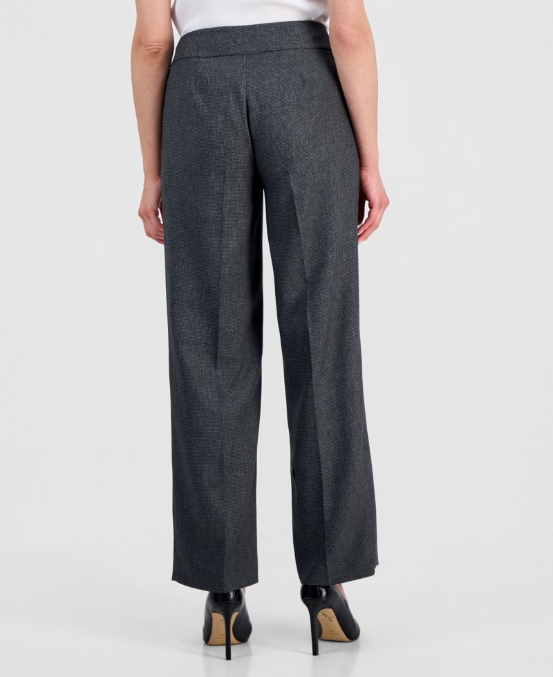 Women's Four-Pocket Jacket & Fly-Front Wide-Leg Pants Suit