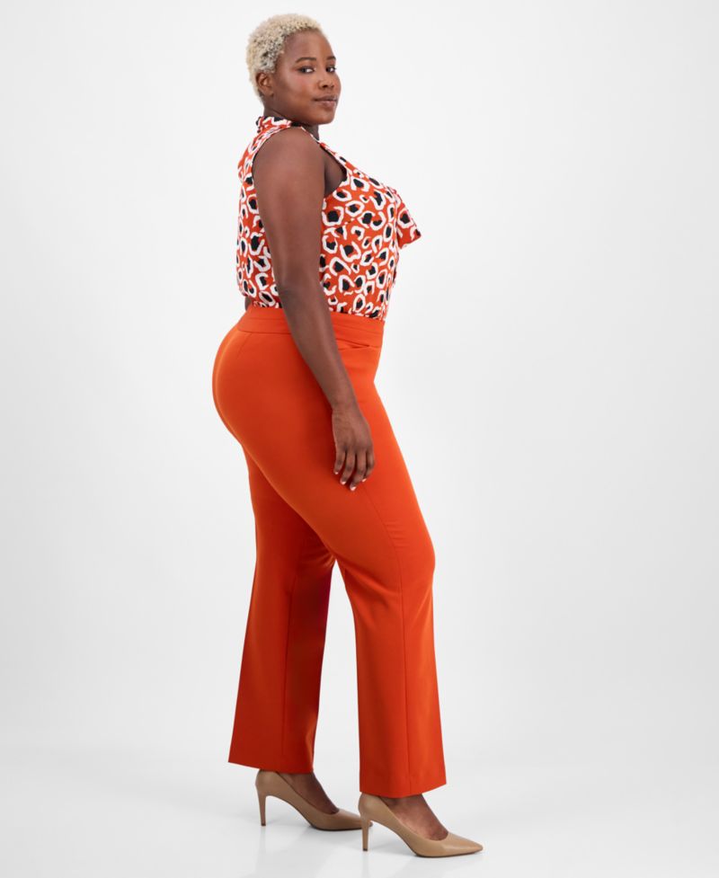 ASL Plus Size Mid-Rise Bell-Bottom Pants