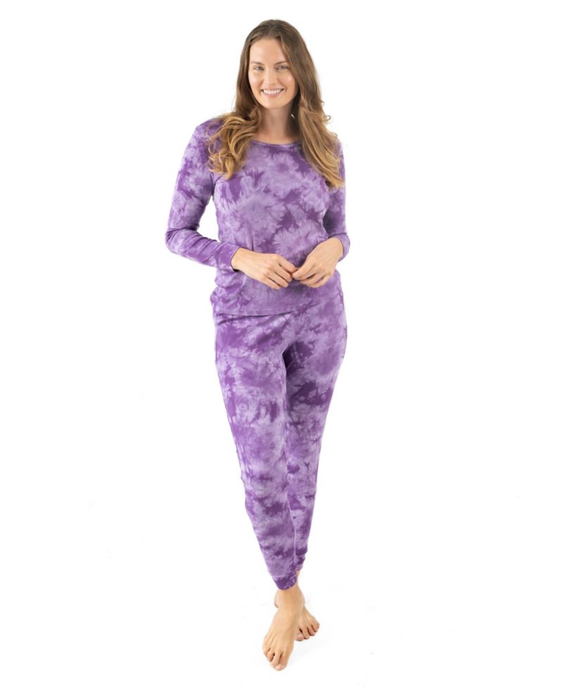 Women's Matching Family Two Piece Cotton Long Sleeve Tie Dye Pajamas