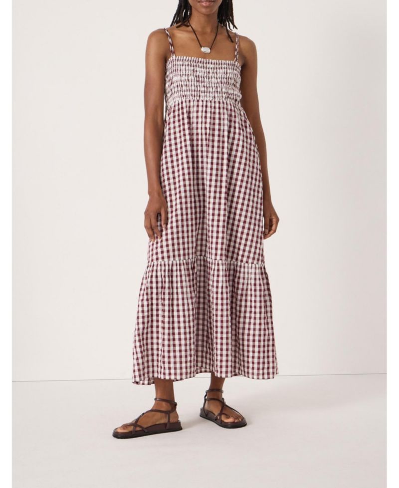 Women's Leni Shirred Gingham Beach Dress