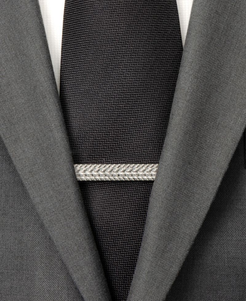 Men's Antique Silver Herringbone Tie Clip