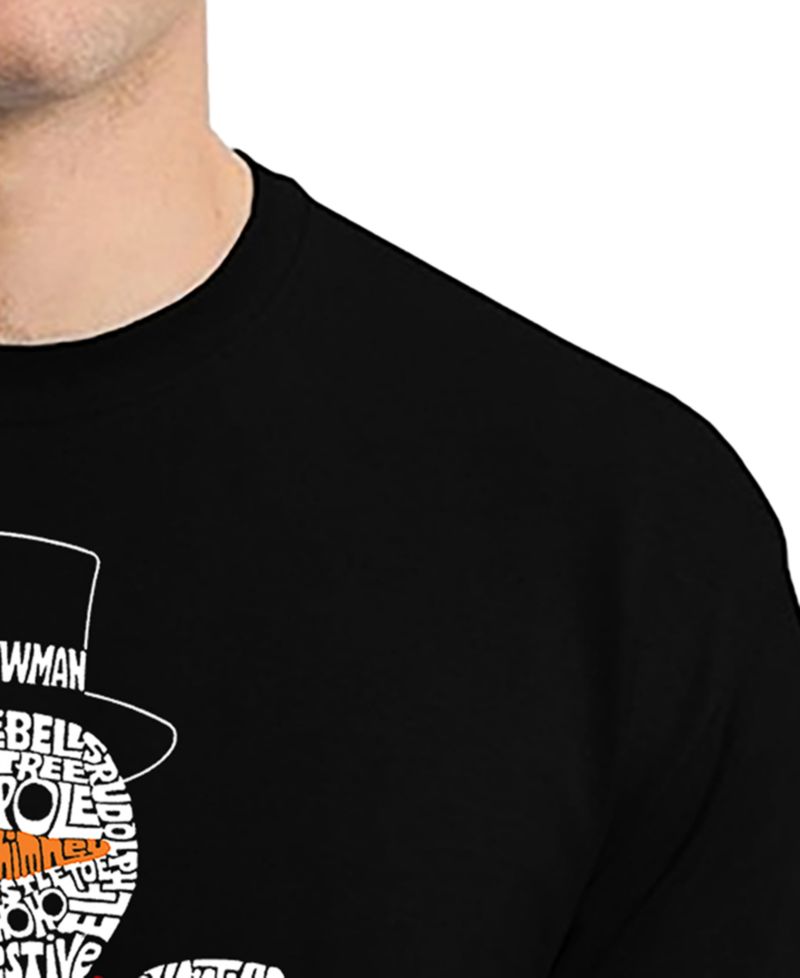 Men's Peeking Snowman Christmas Word Art T-Shirt