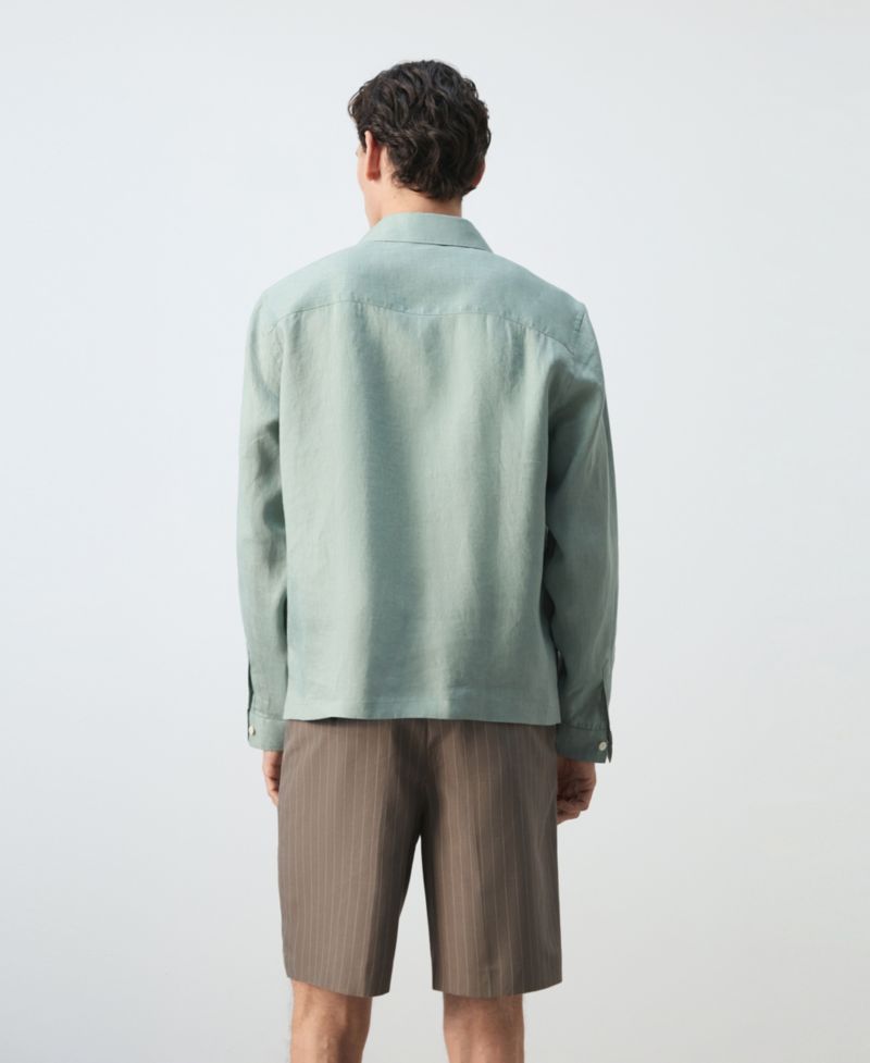 Men's Regular-Fit Linen Overshirt