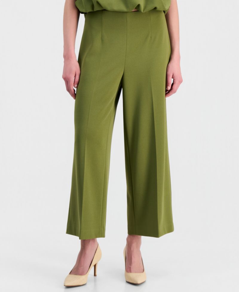 Women's High-Rise Cropped Wide-Leg Pants