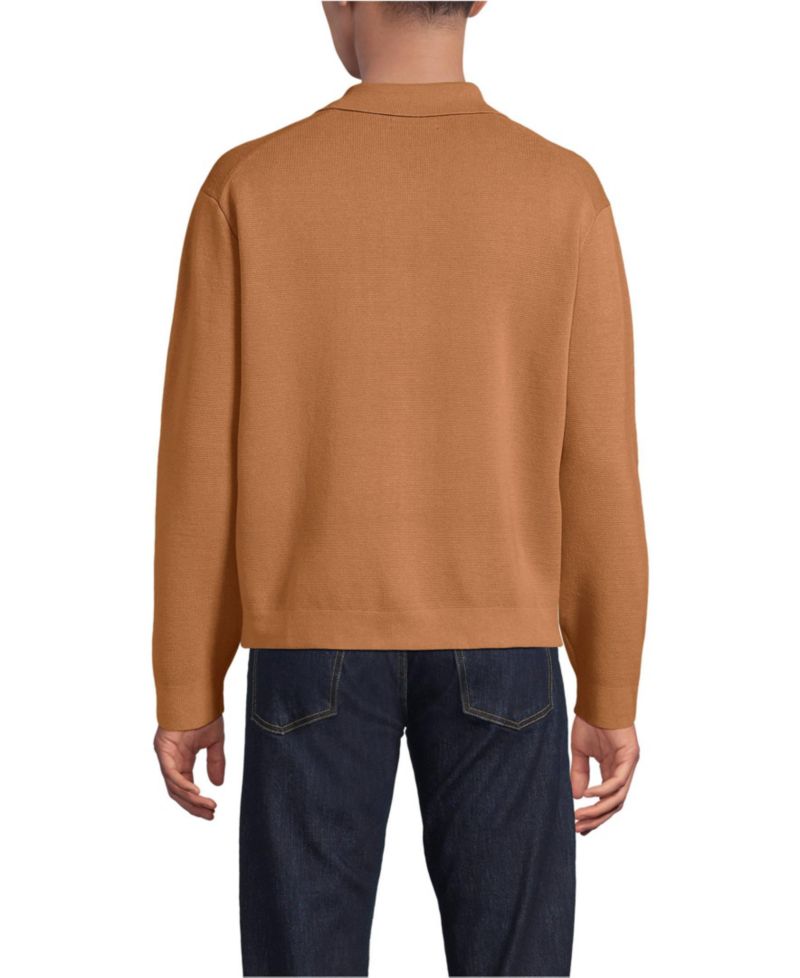 Men's Long Sleeve Fine Gauge Cotton Full Zip Chore Coat