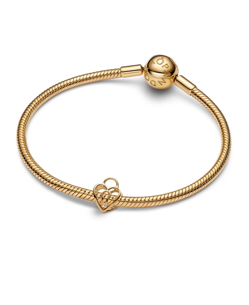 Openwork Heart Padlock Charm
