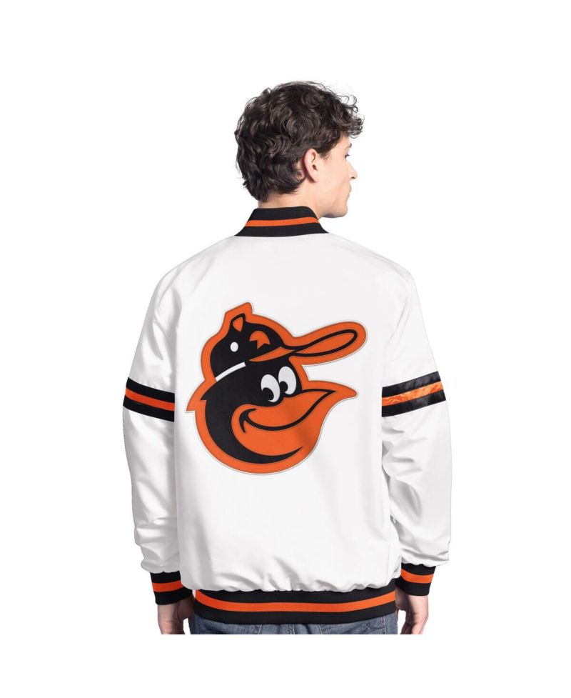 Men's White Baltimore Orioles Cooperstown Scout Full-Snap Varsity Jacket