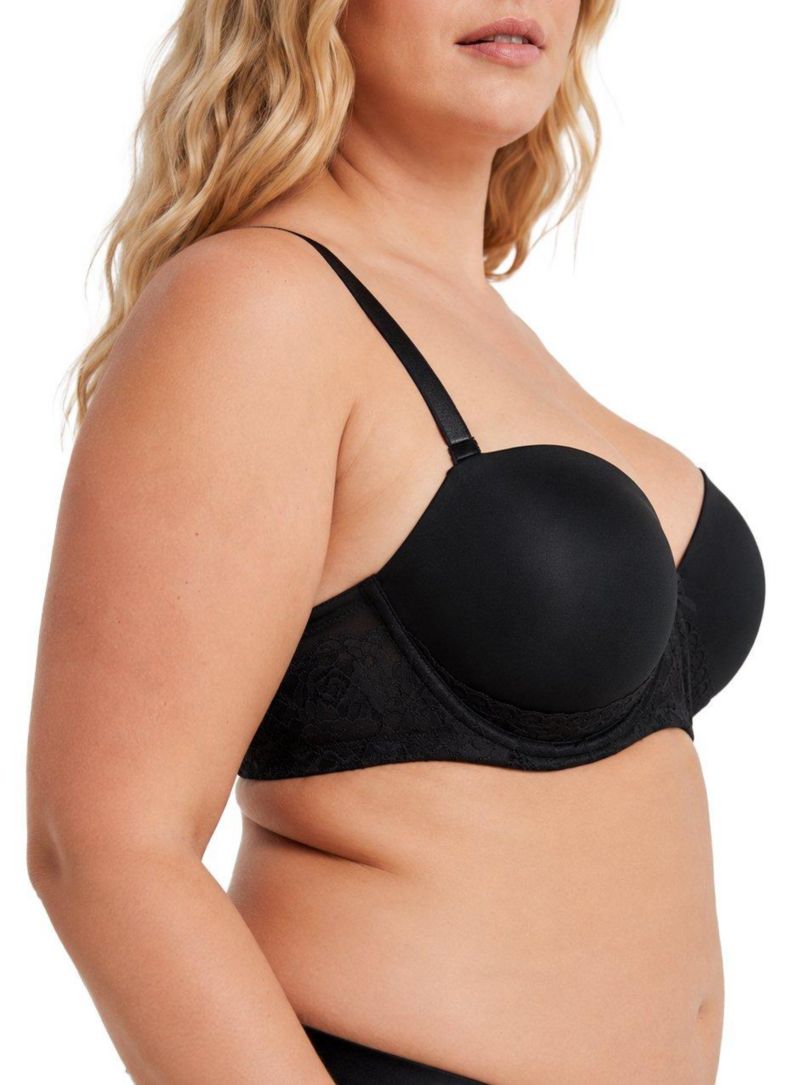 Women's Plus Size Strapless Push-Up Smooth Lace Bra