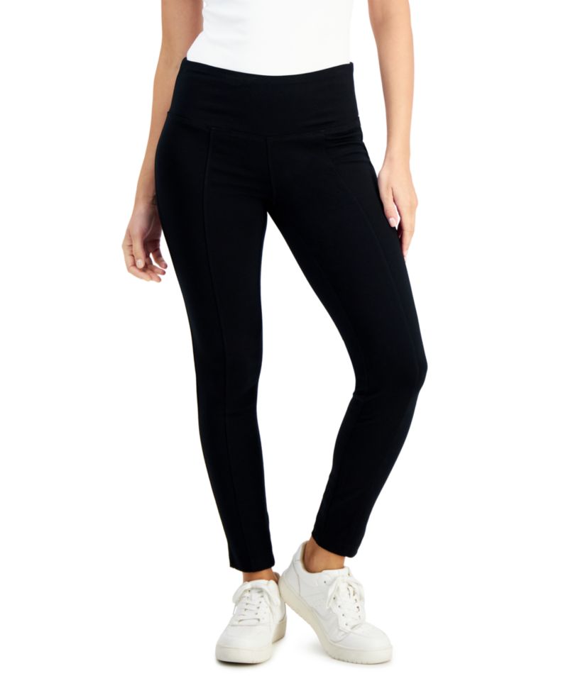 Petite Pont&eacute;-Knit Mid-Rise Pants, Petite & Petite Short