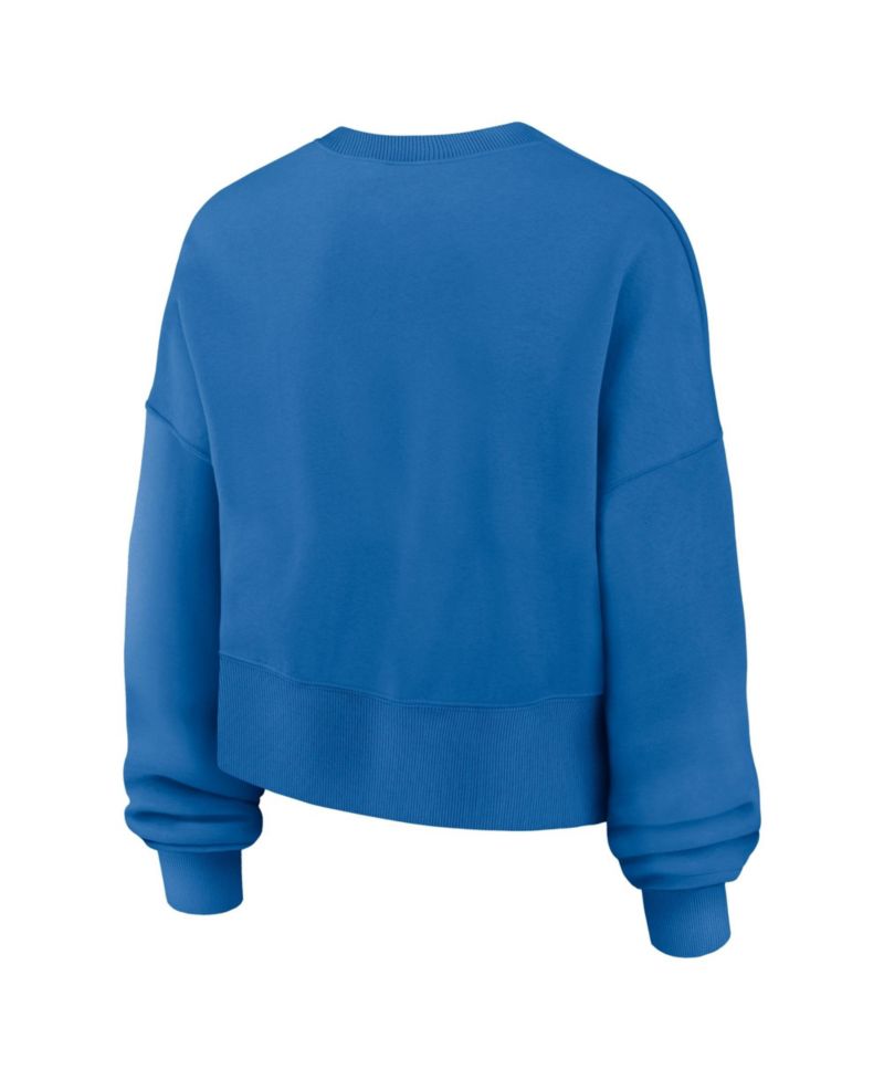 Women's Blue Detroit Lions Oversized Phoenix Fleece Sweatshirt
