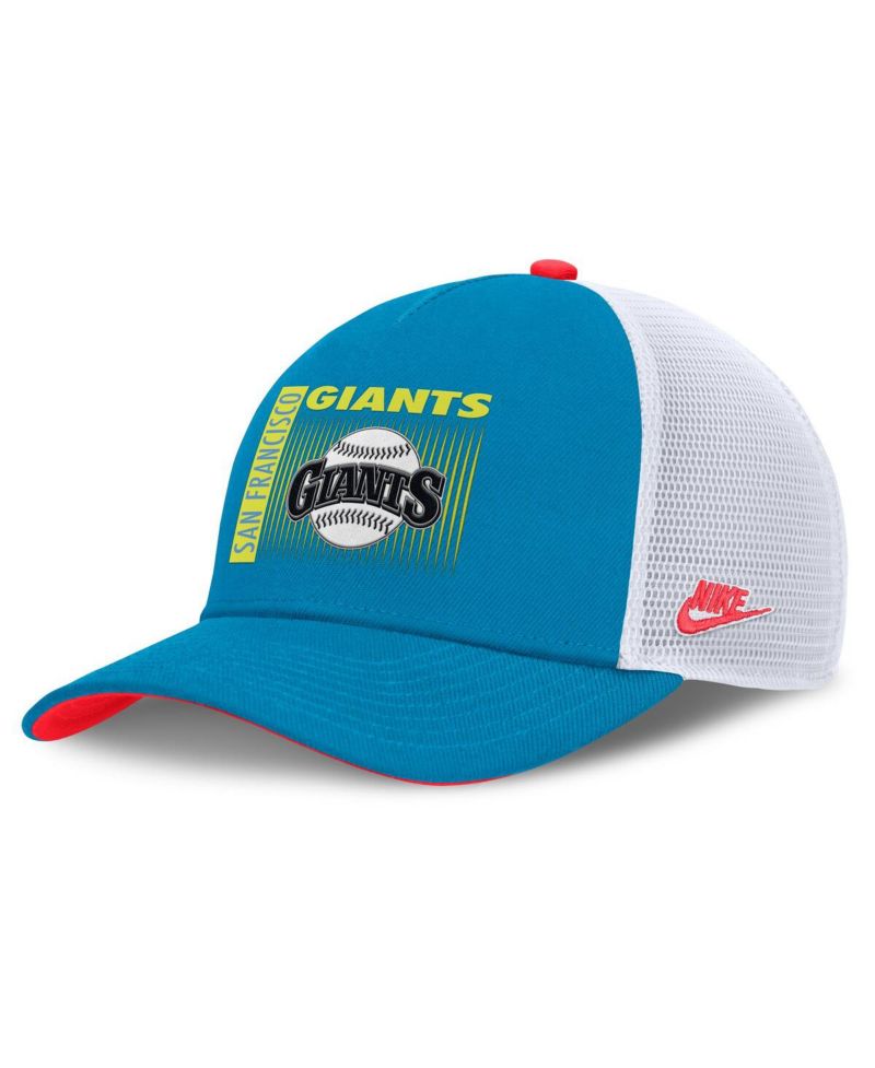 Men's Blue San Francisco Giants Neon 90s Rise Structured Performance Adjustable Trucker Hat