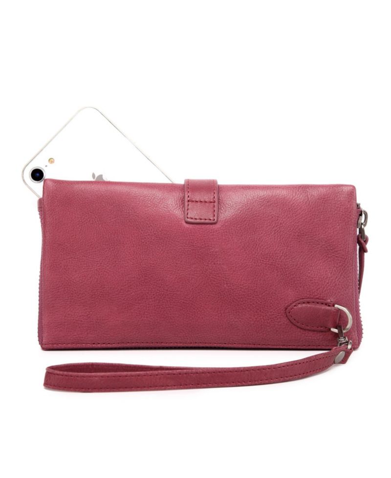Women's Genuine Leather Snapper Clutch