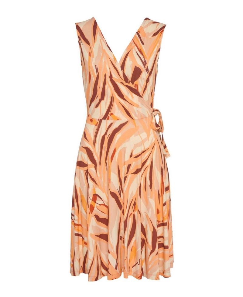 Women's Viscose Printed Look Wrap V-Neck Mix-and-Match Short Dress