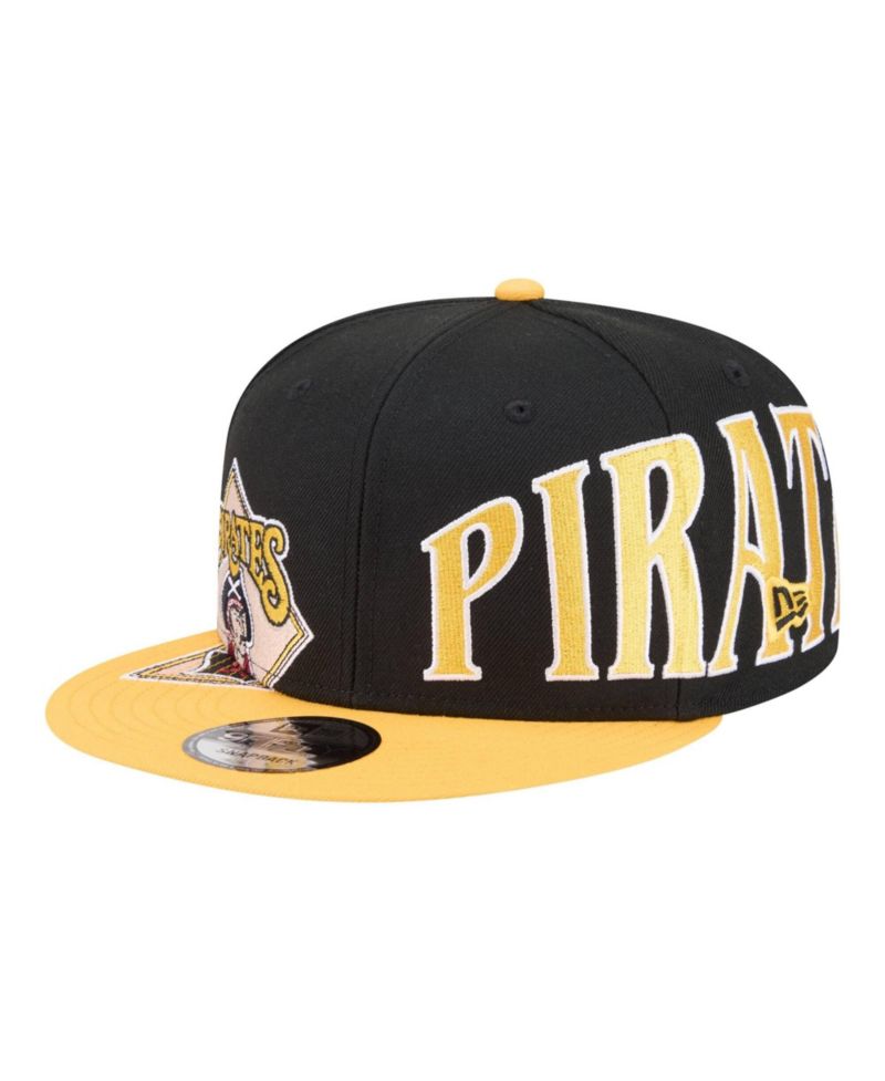 Men's Black/Gold Pittsburgh Pirates Stretched Two-Tone 9FIFTY Adjustable Hat