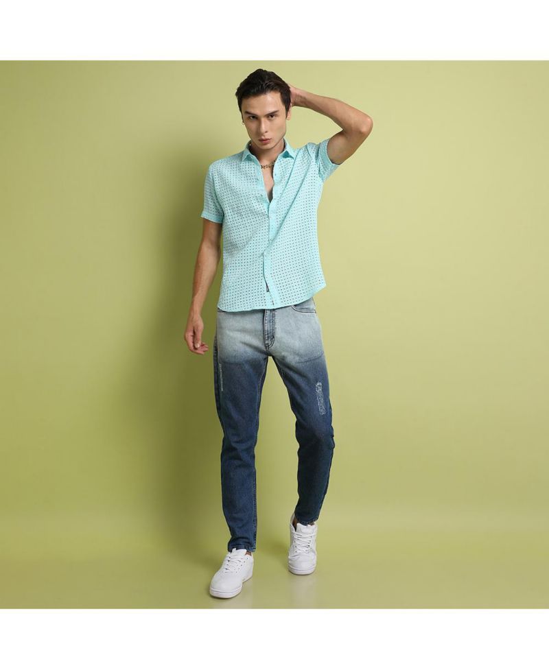 Men's See-Through Square Shirt