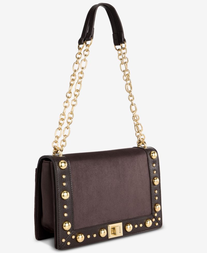 I.N.C International Concepts Ajae Faux-Suede Stud Shoulder Bag