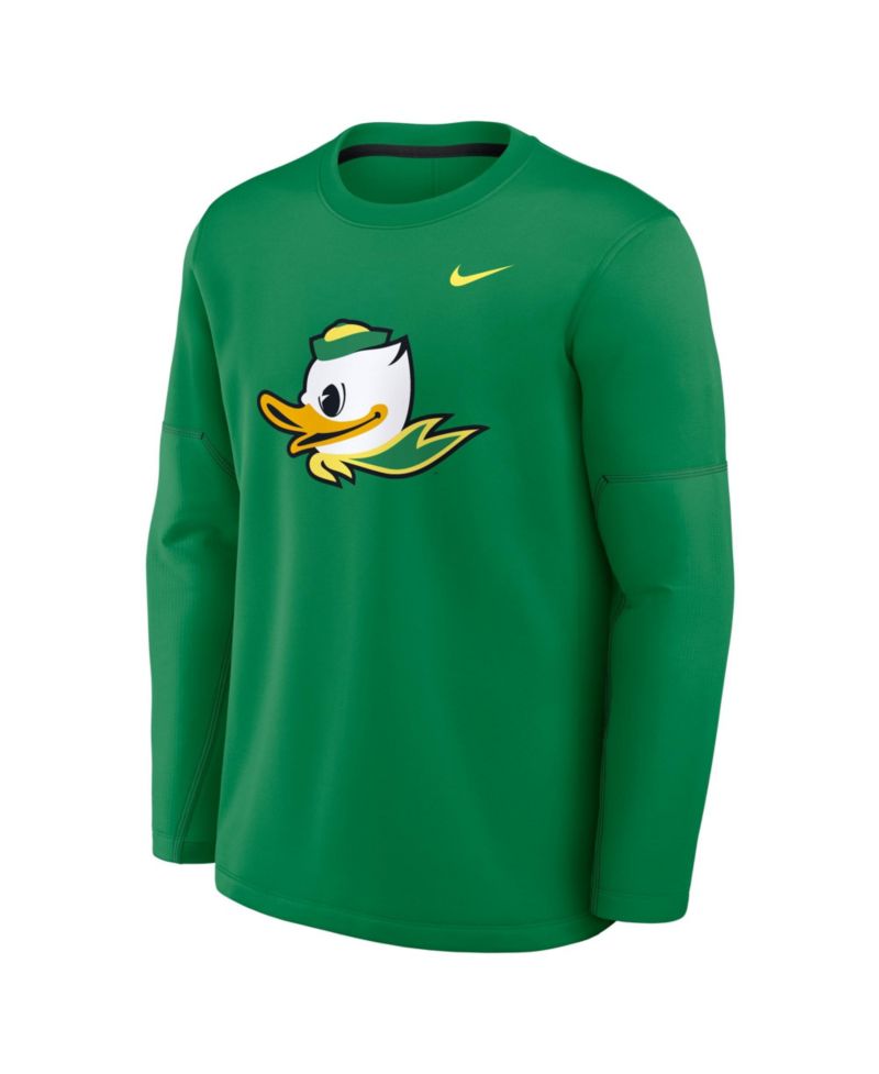 Men's Green Oregon Ducks 2026 Sideline Coaches Therma-FIT Long Sleeve Top