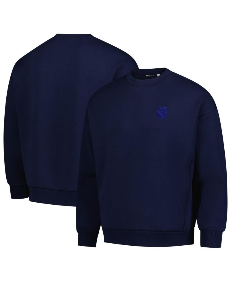 Men's Navy USMNT Luxe Signature Lineage Tri-Blend Pullover Sweatshirt