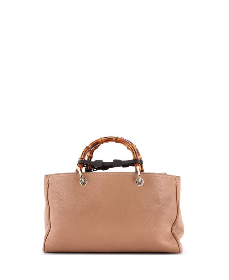 Medium Bamboo Shopper Tote Leather