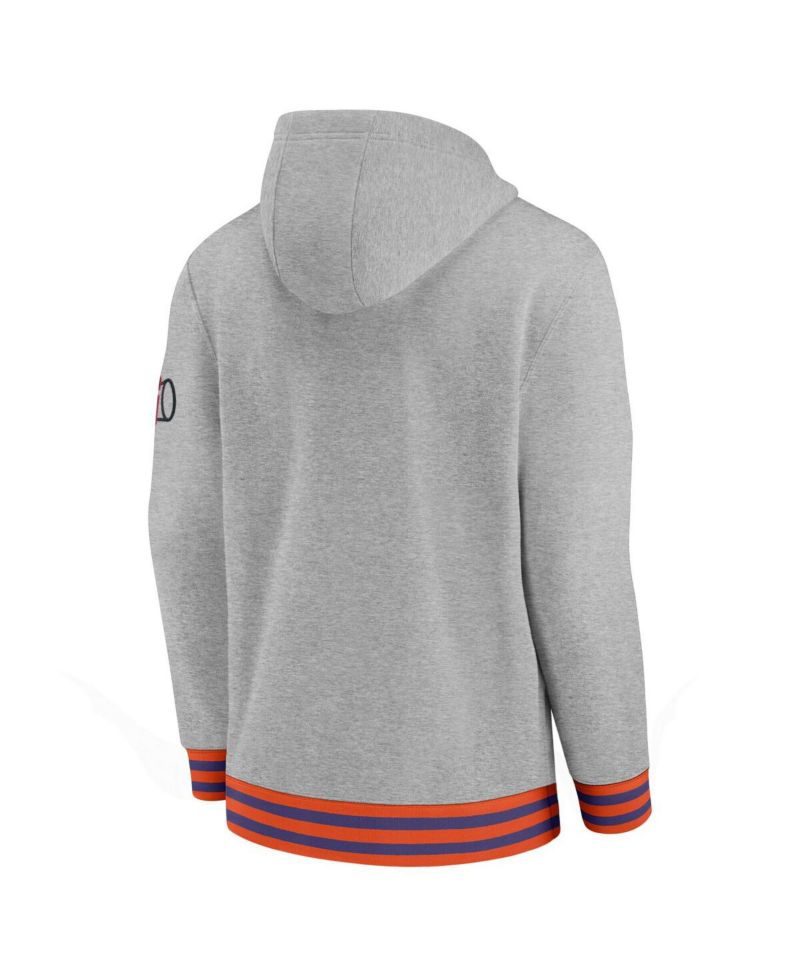Men's Heather Gray Clemson Tigers Legacy Retro Pullover Hoodie