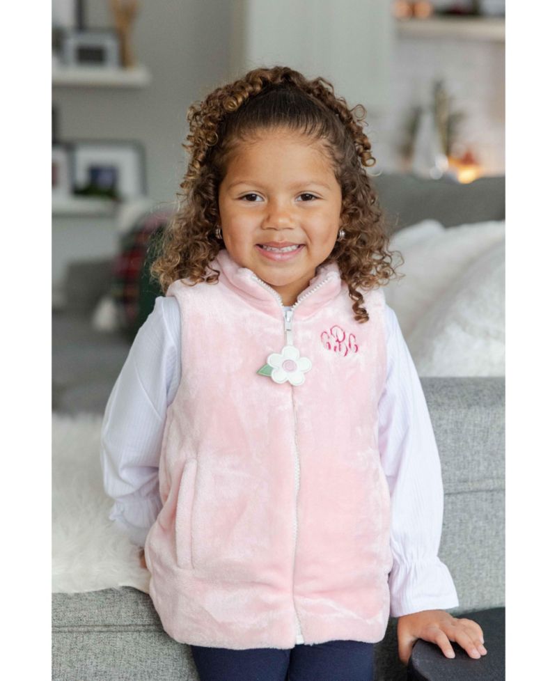 Big Girls (7-8) Plush Fleece Zip Up Vest Jacket