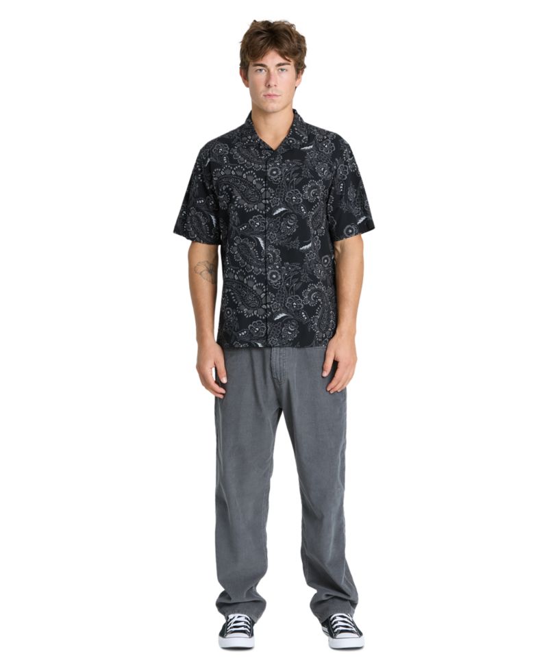 Men's Cotton Viscose Blend Collared Button-Up Shirt