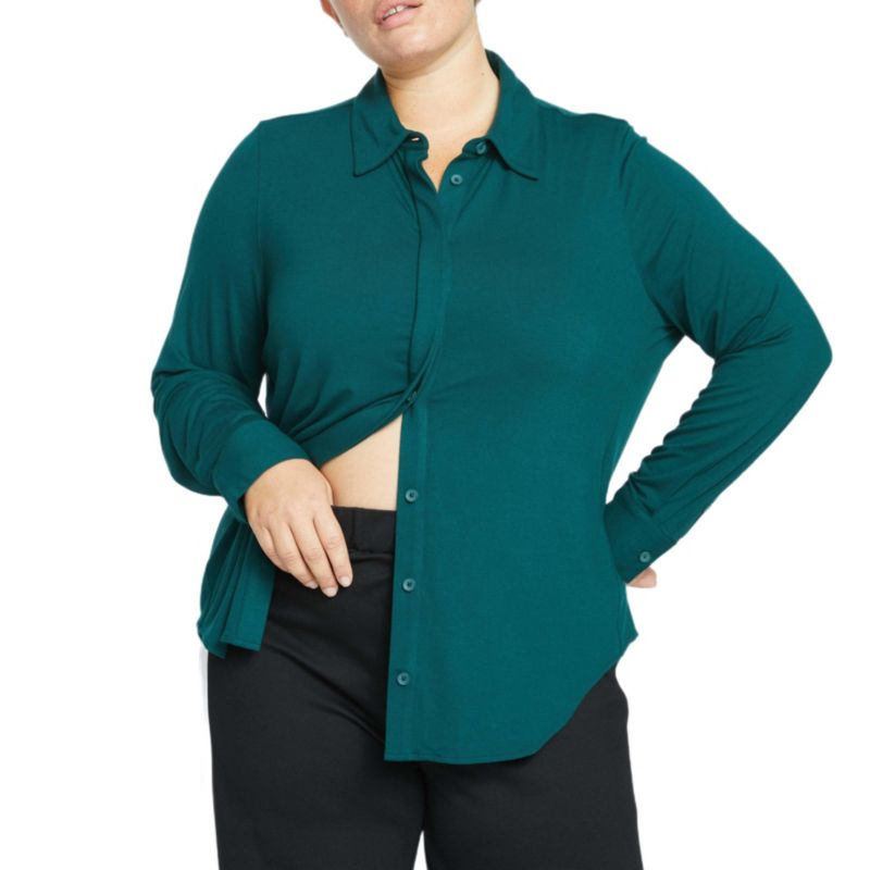 Plus Size Elbe Liquid Jersey Shirt Classic Fit
