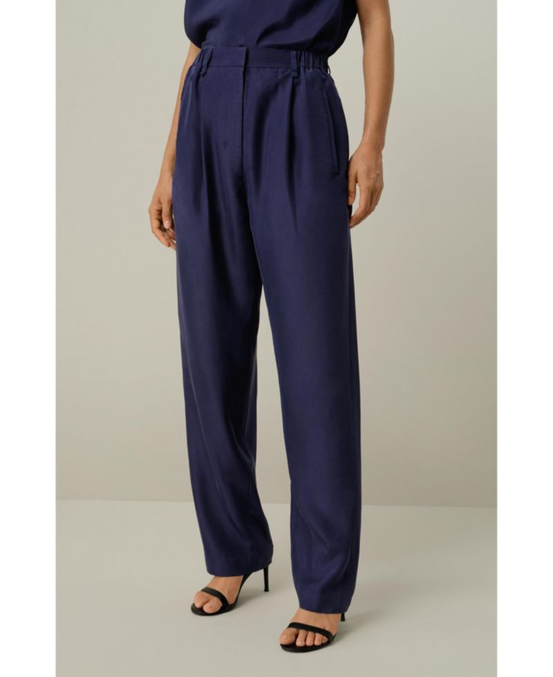 Women's Sand-Washed Silk Habotai Barrel Pant
