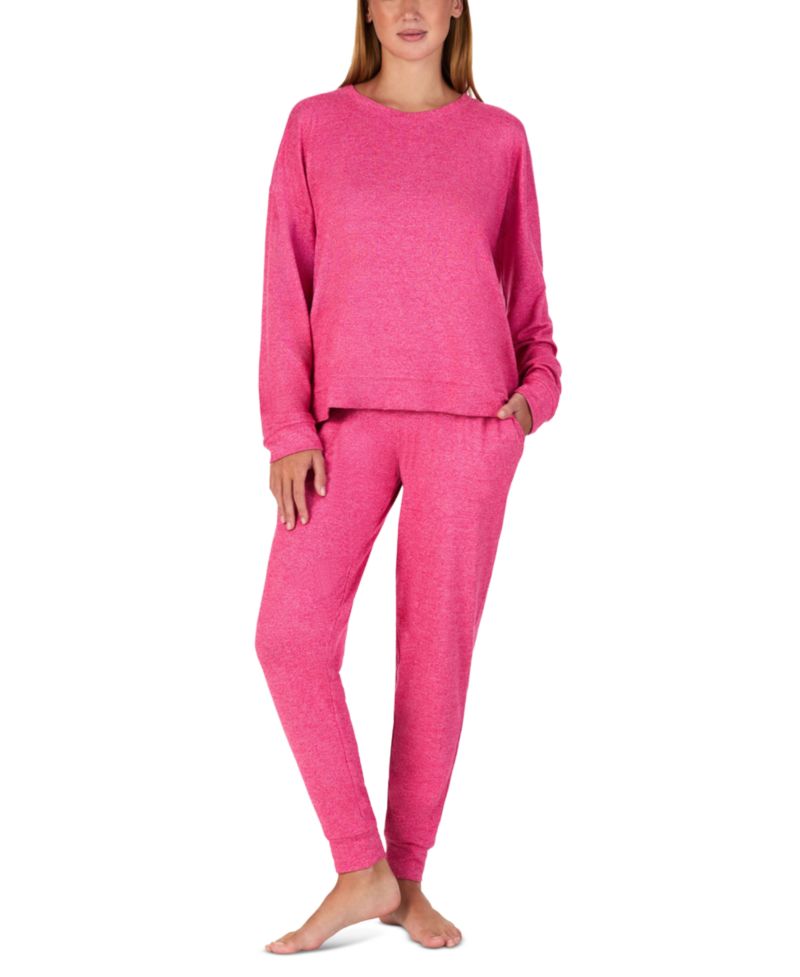 Women's Crewneck Long-Sleeve Sweater-Knit Top and Pants, 2-Piece Set