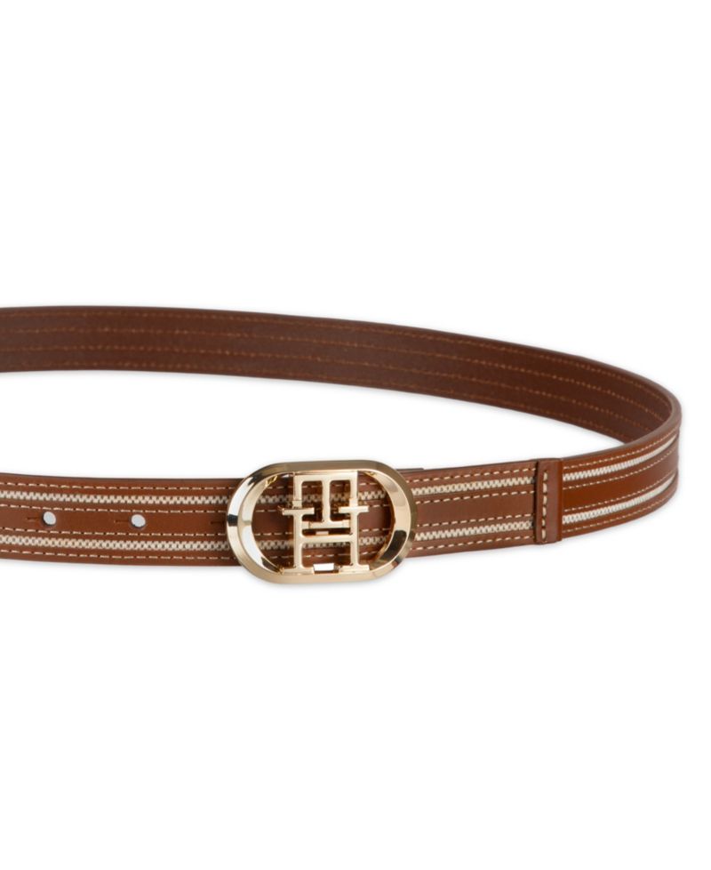 Women's Monogram Plaque Buckle Casual Belt