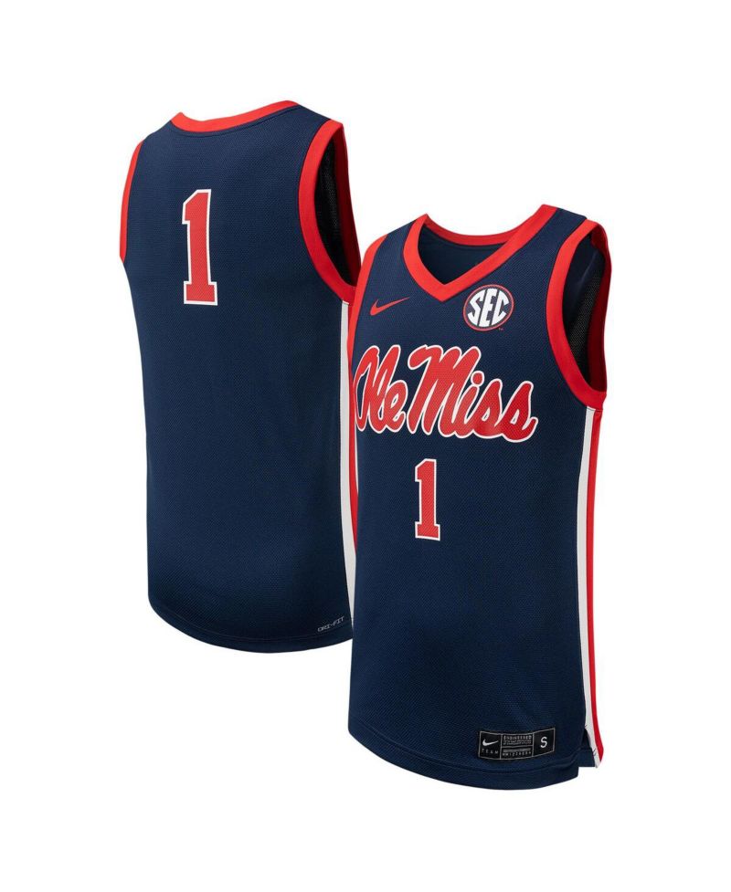 Men's #1Ole Miss Rebels Replica Basketball Jersey
