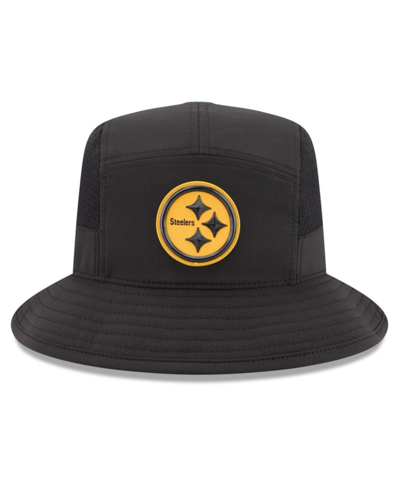 Men's Black Pittsburgh Steelers 2026 Sideline Bucket Hat