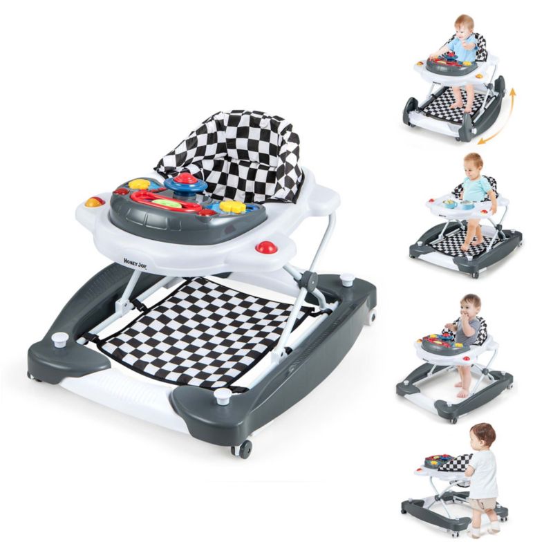 6 in 1 Baby Walker Adjustable Toddler Activity Center with Music Tray