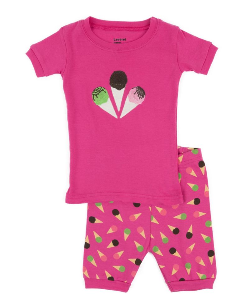 Little Girls Novelty 2-Piece Cotton Short Sleeve Pajamas