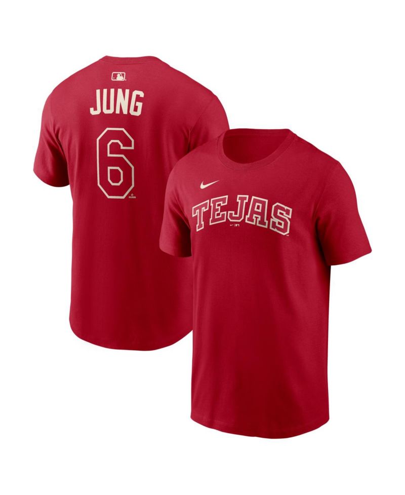 Men's Josh Jung Red Texas Rangers 2026 City Connect Name & Number T-Shirt