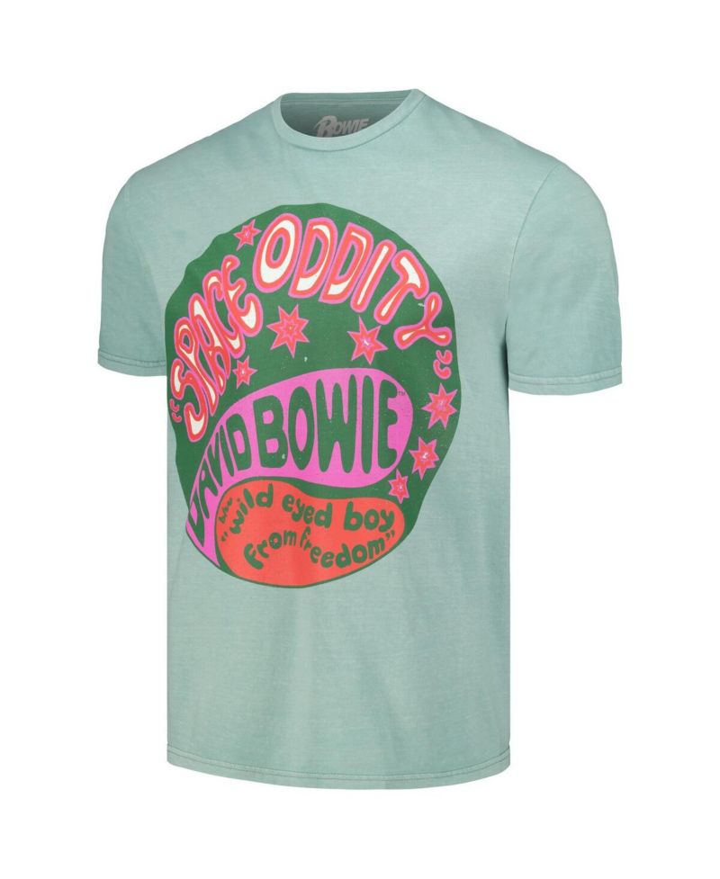 Men's Mint Distressed David Bowie Oddity Washed Graphic T-shirt