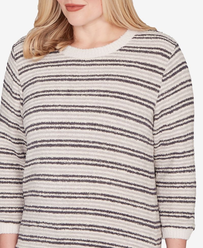 Calm Luxe Eyelash Striped Knit Top