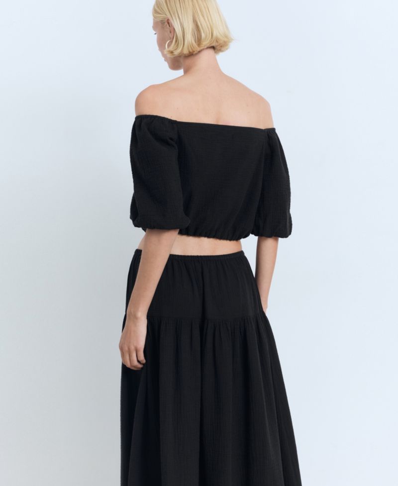 Women's Puff Sleeve Strapless Blouse