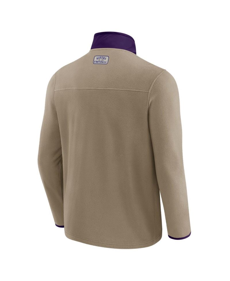 Darius Rucker Collection by x NFL Men's Tan Baltimore Ravens Heavyweight Polar Fleece Full-Zip Jacket