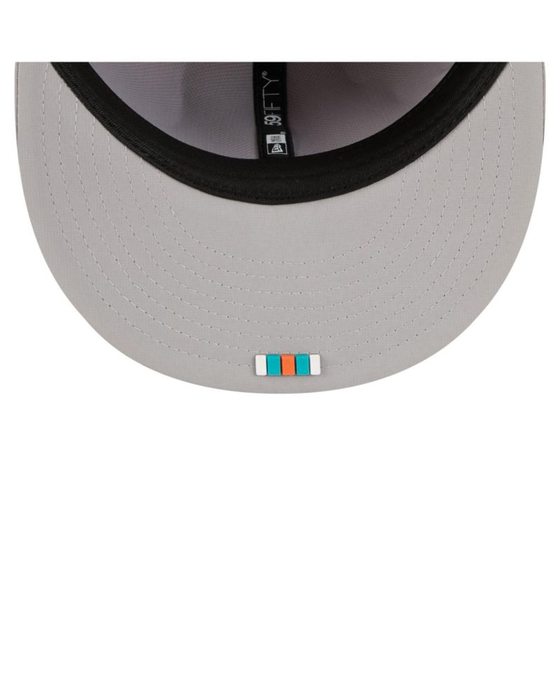 Men's Gray Miami Dolphins 2025 Sideline 59FIFTY Fitted Hat
