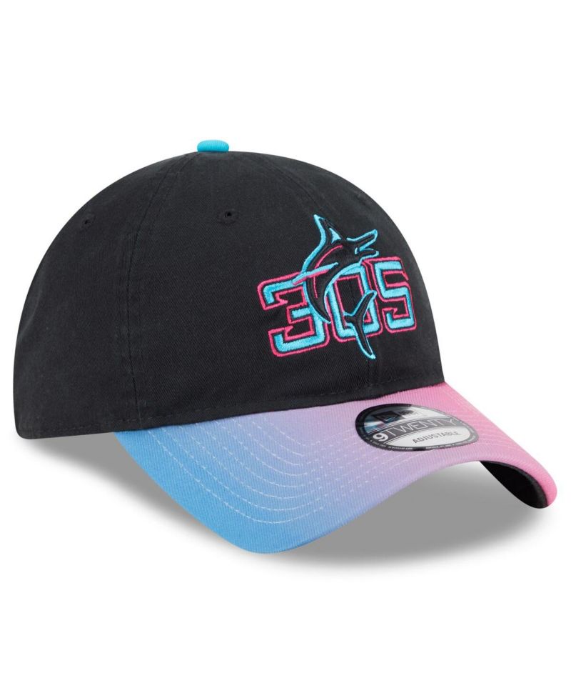 Men's Black/Pink Miami Marlins 2025 City Connect 9TWENTY Adjustable Hat