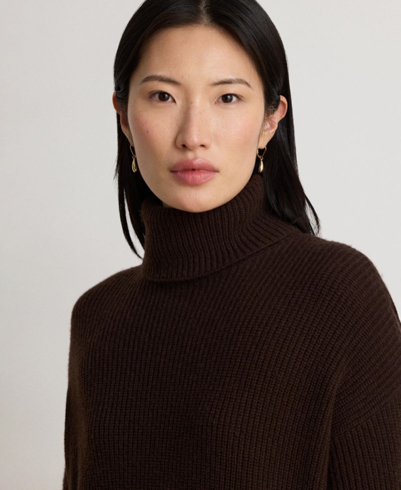 Women's Areena Wool-Cashmere Turtleneck Cocoon Sweater Dress