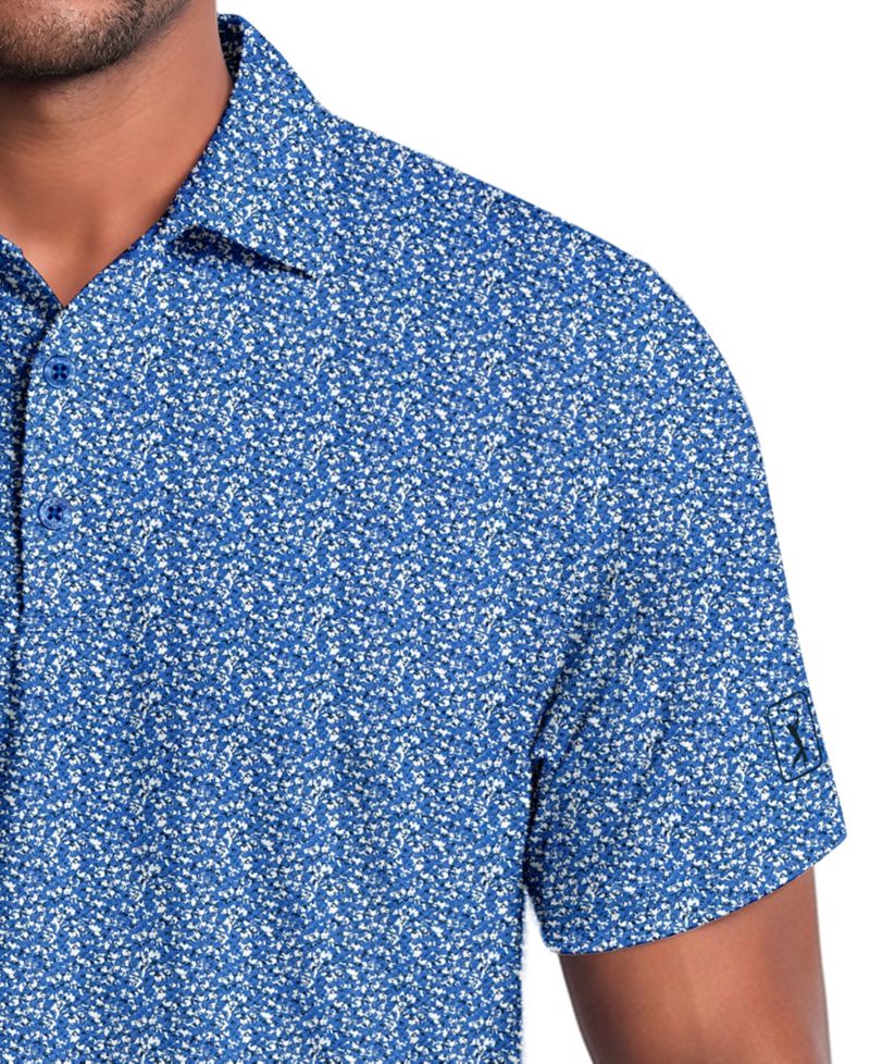Men's Classic Floral Confetti Print Golf Polo Shirt